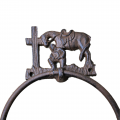 56476- CAST IRON COWBOY KNEELING TOWEL RING HOLDER